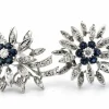 Boucles d'oreilles en or blanc avec saphirs et diamants