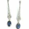 Boucles d'oreilles en or blanc avec saphirs et diamants