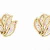 Boucles d'oreilles en or blanc et rose avec diamants