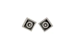 Boucles d'oreilles en or blanc avec onyx et diamants