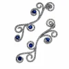 Boucles d'oreilles en or blanc, saphirs bleus ovales 2,91 carats, diamants naturels 2,53 carats