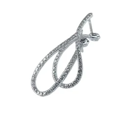 Boucles d'oreilles en or blanc, diamants naturels