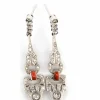 Boucles d'oreilles en or blanc avec diamants et corail