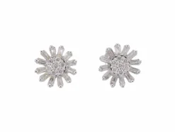 Boucles d'oreilles en or blanc avec diamants naturels