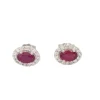 Boucles d'oreilles en or blanc avec diamants et rubis