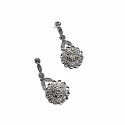 Boucles d'oreilles en or blanc et diamants