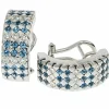 Boucles d'oreilles en or blanc, aigues-marines