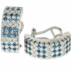 Boucles d'oreilles en or blanc, aigues-marines