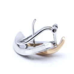 Boucles d'oreilles en or blanc et rose avec diamants