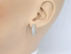 Boucles d'oreilles en or blanc avec de vrais diamants