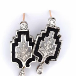 Boucles d'oreilles en or blanc et diamants '80