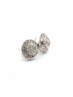 Boucles d'oreilles en or blanc avec diamants
