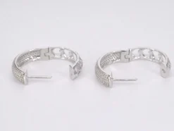Boucles d'oreilles en or blanc avec de vrais diamants