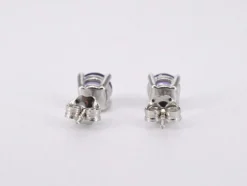 Boucles d'oreilles en or blanc avec améthyste