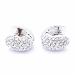 Boucles d'oreilles en or blanc et pavé de diamants
