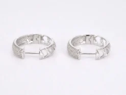 Boucles d'oreilles en or blanc avec de vrais diamants