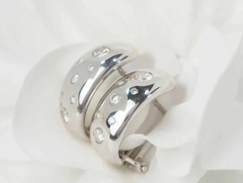 Boucles d'Oreilles En Or Blanc Et Diamants
