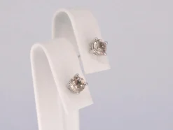 Boucles d'oreilles en or blanc avec morganite