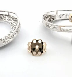 Boucles d'oreilles en or blanc avec diamants