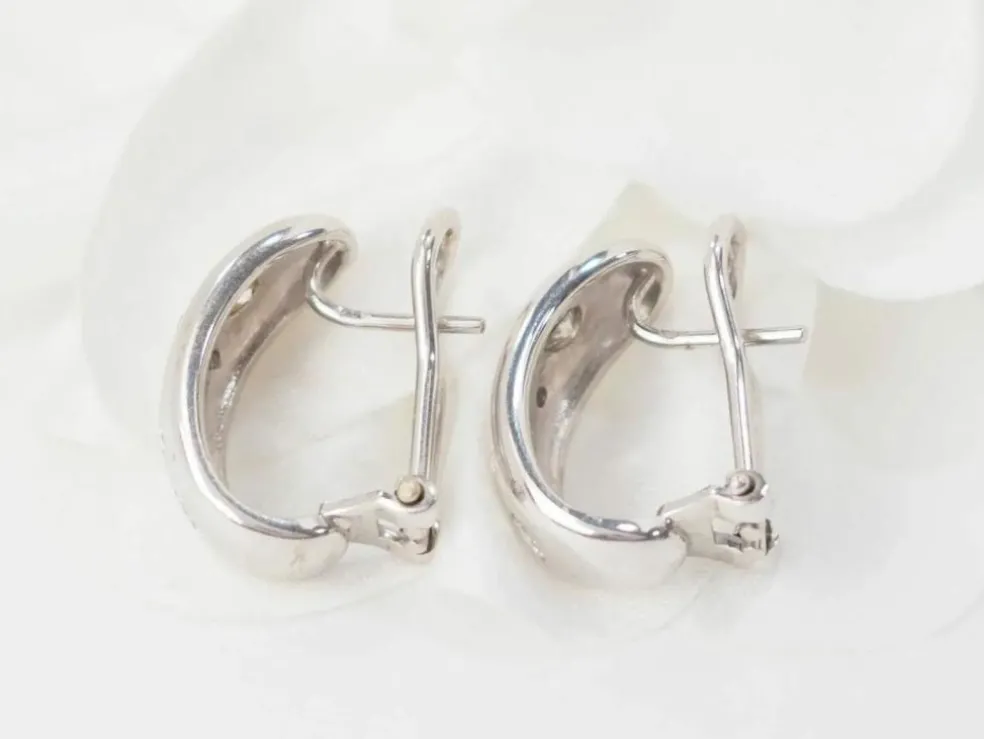 Boucles d'Oreilles En Or Blanc Et Diamants