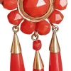 Boucles d'oreilles en or et corail facetté - 19ème siècle