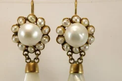 Boucles d'oreilles en or et perles anciennes