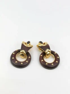 Boucles d’Oreilles en Or et Bois d’Amourette