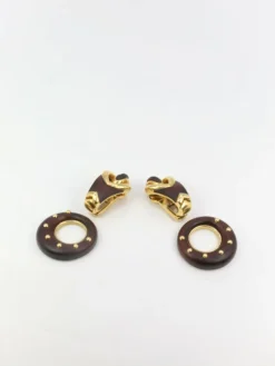 Boucles d’Oreilles en Or et Bois d’Amourette