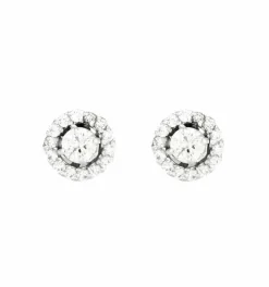 Boucles d'oreilles en or gris et diamants
