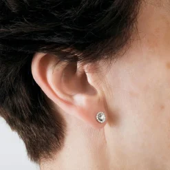 Boucles d'oreilles en or gris et diamants