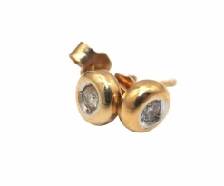 Boucles d'oreilles en or jaune 750 et diamants