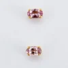 Boucles d'oreilles en or jaune & saphir rose