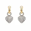 Boucles d'oreilles en or jaune et blanc avec diamants
