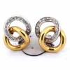 BOUCLES D'OREILLES EN OR JAUNE ET BLANC 18 KT - 17 g