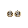 Boucles d'oreilles en or jaune et or blanc avec diamants