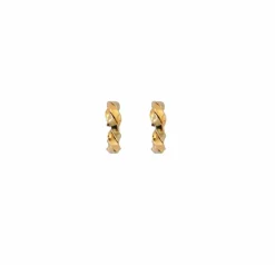 Boucles d'oreilles en or jaune et blanc