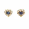 Boucles d'oreilles en or jaune avec saphirs et diamants