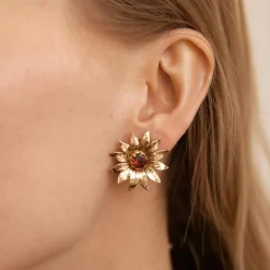 Boucles d'oreilles en Or jaune, grenats