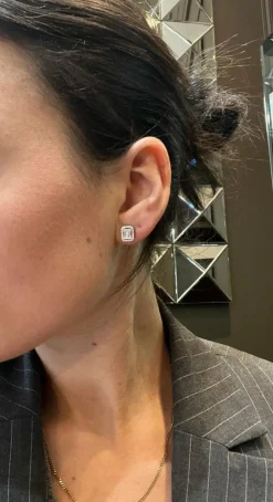 Boucles d'oreilles en or jaune 18 carats et diamants
