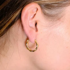 Boucles d'oreilles en or jaune et blanc