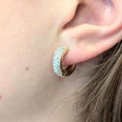 Boucles d'oreilles en or jaune et diamants