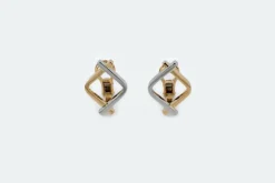 Boucles d'oreilles en or jaune et or blanc