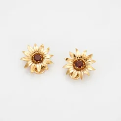 Boucles d'oreilles en Or jaune, grenats