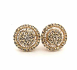 Boucles d'oreilles en or jaune avec diamants