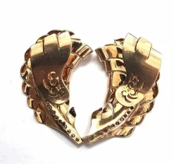 Boucles d'oreilles en or jaune avec diamants