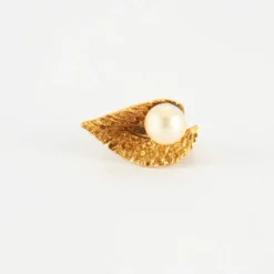 Boucles d'oreilles en Or jaune & perle