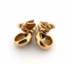 Boucles d'oreilles en or jaune et blanc avec diamants et rubis