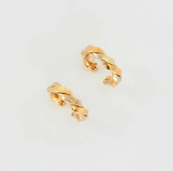 Boucles d'oreilles en or jaune et blanc