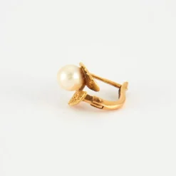 Boucles d'oreilles en Or jaune & perle
