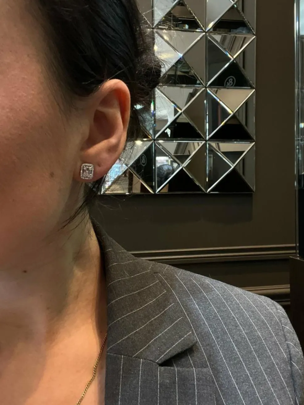 Boucles d'oreilles en or jaune 18 carats et diamants